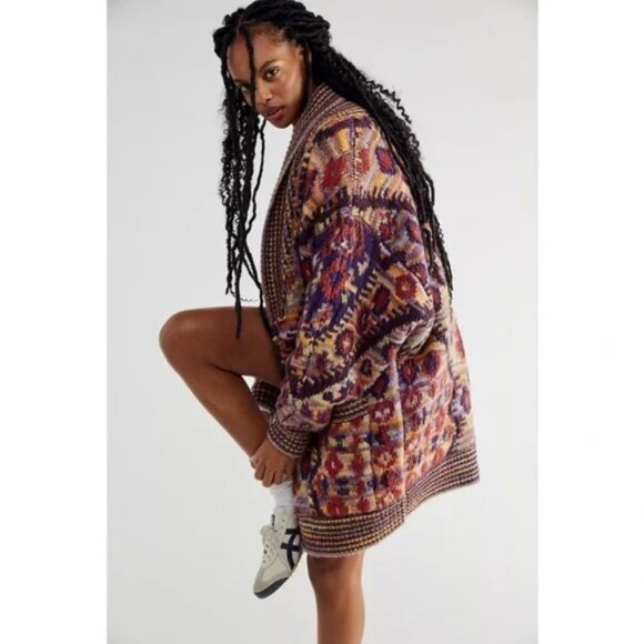 Free People 💋 Home On The Range Cardi \\ Size XS // Colorful oversize knit - Picture 4 of 14
